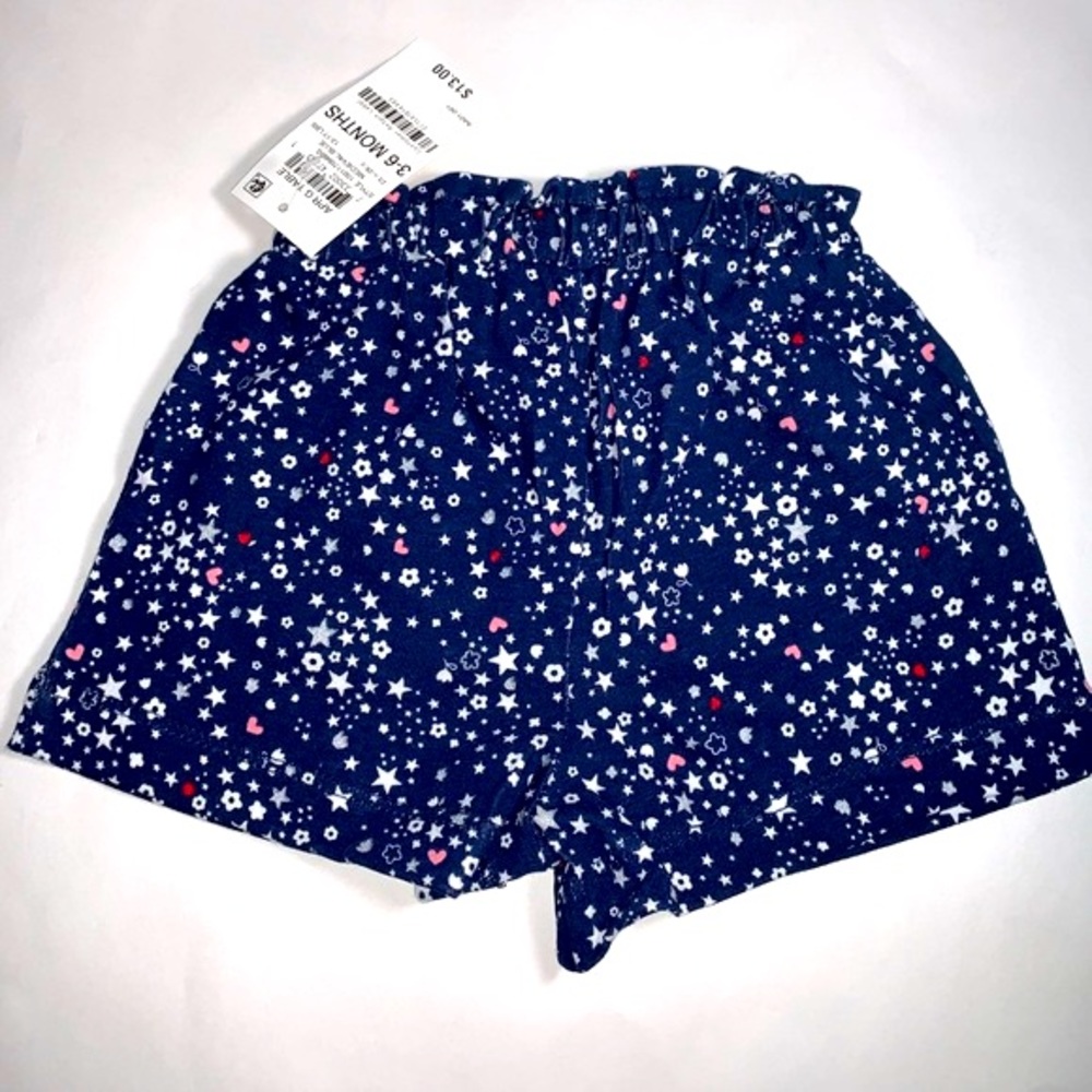 First Impressions Blue Baby Girls Cotton Stars Shorts 3-6 months.